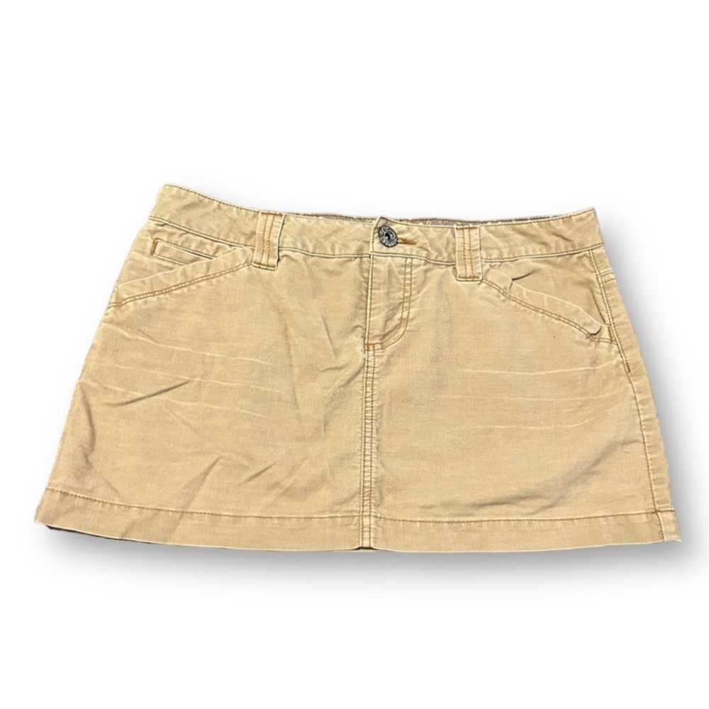 Y2K Duck Head Micro-cord Mini Skirt Sz 9 Beige Beigecore Micro Skatergirl Emo